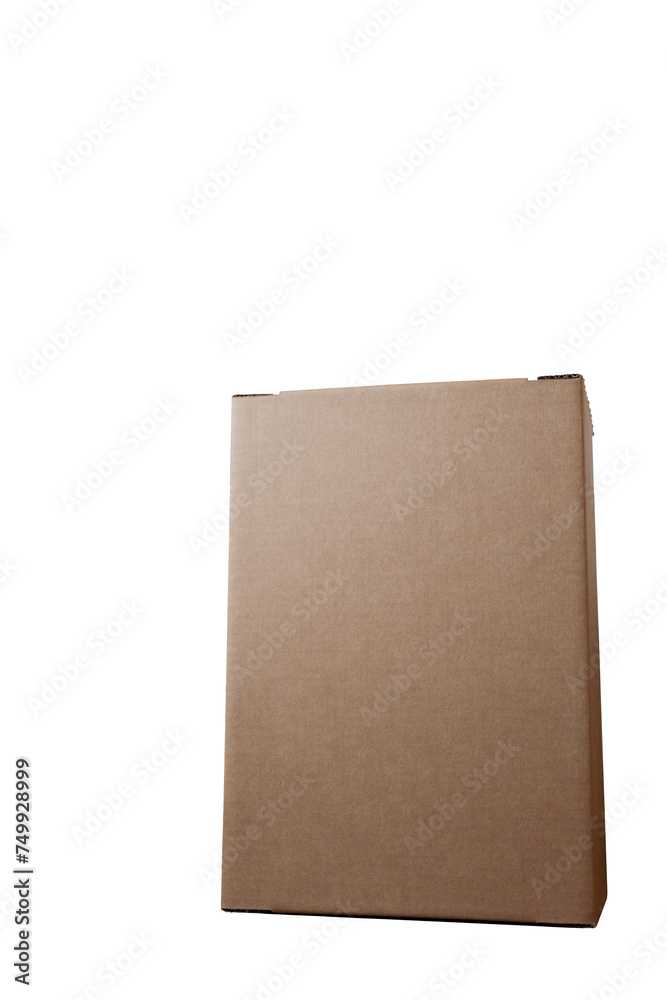 Cardboard box. Isolated object. Box in perspective. Packaging concept. Delivery concept. Cardboard box. Isolated object. Box in perspective. Packaging concept. Delivery concept.