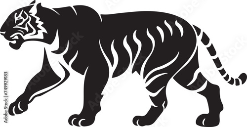 Black tiger silhouettes vector illustration © Creative Designer