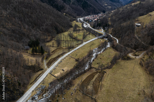 Drone view of a river