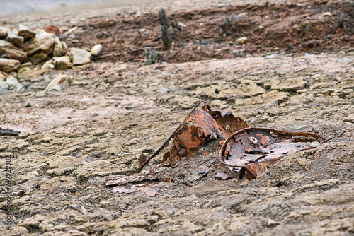 Rubbish in a dry lake