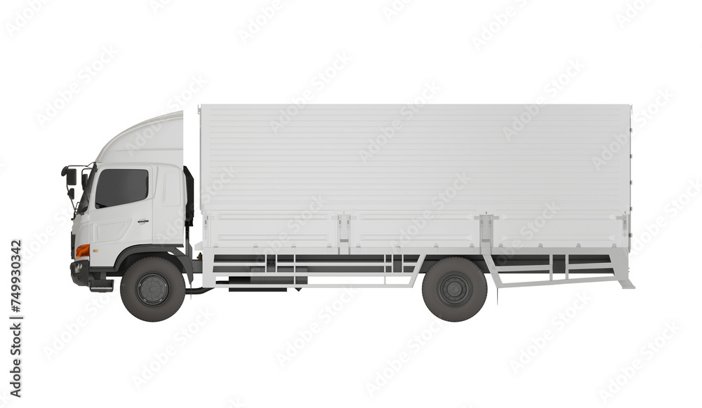 White wing box truck for mockup isolated White wing box truck for mockup isolated