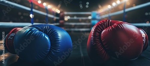 close-up of boxing gloves photo