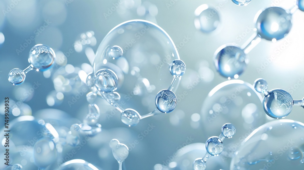 Elegant Bubble and Molecule Background for Cosmetic Product Presentations