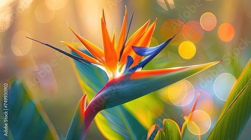 Bird of Paradise flower. Generative AI photo