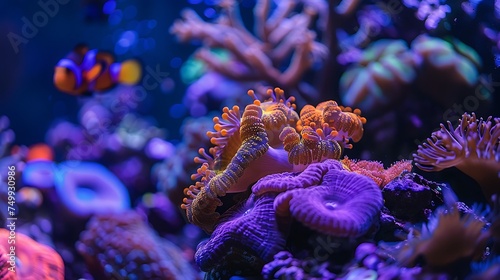Showcase the vibrant colors of a tropical coral reef underwater © Be Naturally