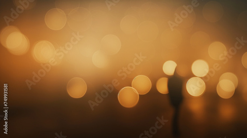 Uma pessoa desfocada em meio as luzes bege - Papel de parede photo
