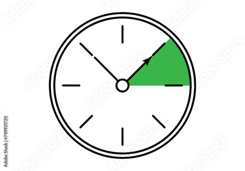 Icono negro de reloj de adelanto de hora. 