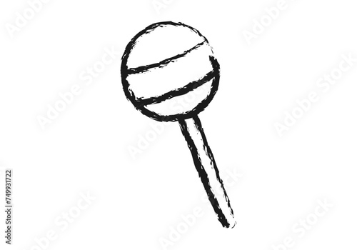 Icono negro de caramelo en un palo.