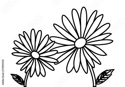 Icono negro de flores en fondo blanco