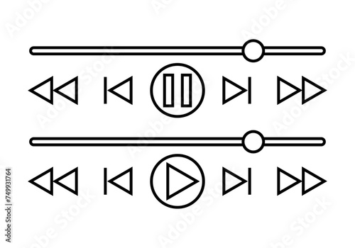 Icono negro de reproductor de vídeo de play y pause. 