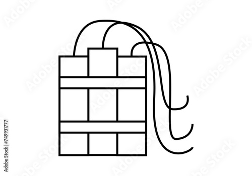 Icono de explosivo de dinamita en fondo blanco.