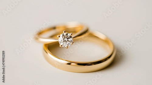 Gold wedding rings. Generative AI