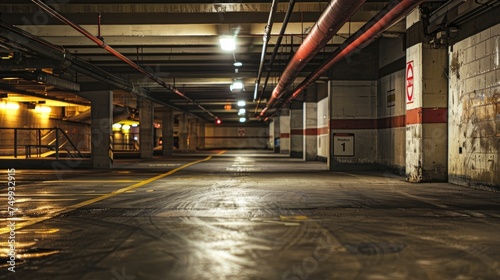 Old parking view. Generative AI © Roman
