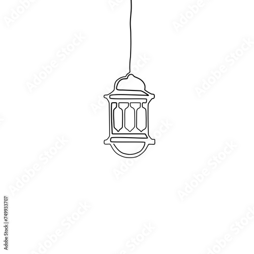 Islamic Lantern Continuous Line Drawing 