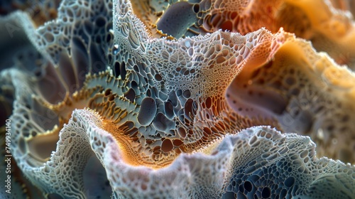colorful epididymis of structure under the electron microscope. photo