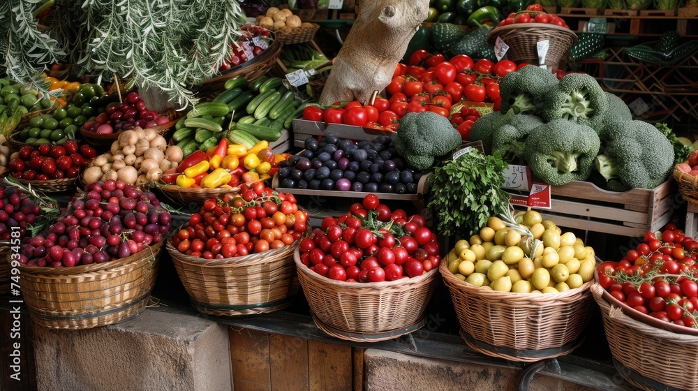Vegetable market. Generative AI