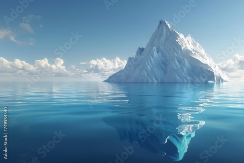 Majestic iceberg in the north sea with underwater view © photolas