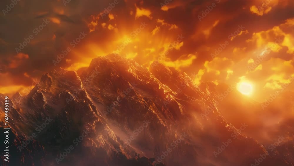 Beautiful sunset over a mountain range, perfect for travel and nature concepts. Beautiful sunset over a mountain range, perfect for travel and nature concepts.