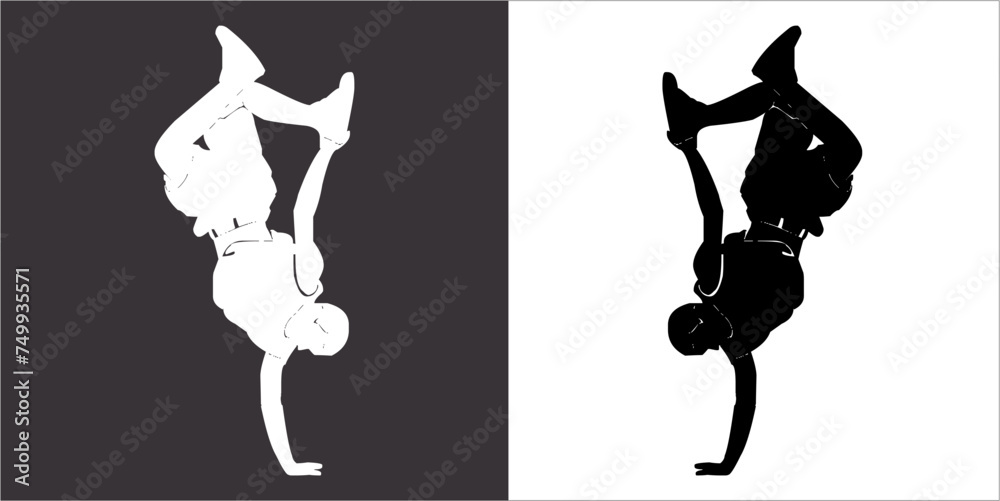 Fototapeta premium Illustration vector graphics of breakdance icon
