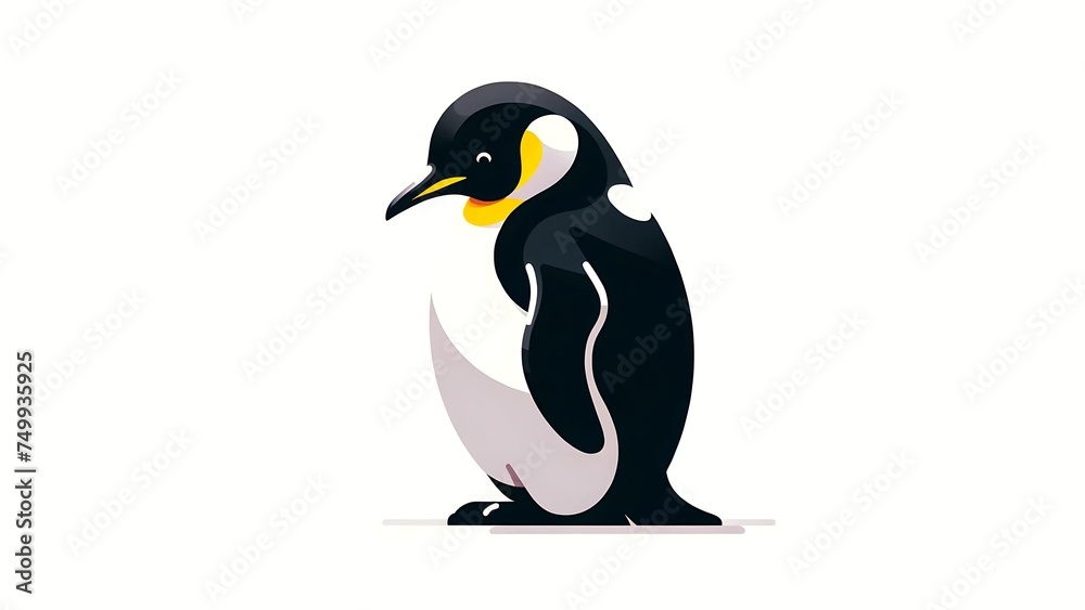 Obraz premium flat Penguin Illustration white background