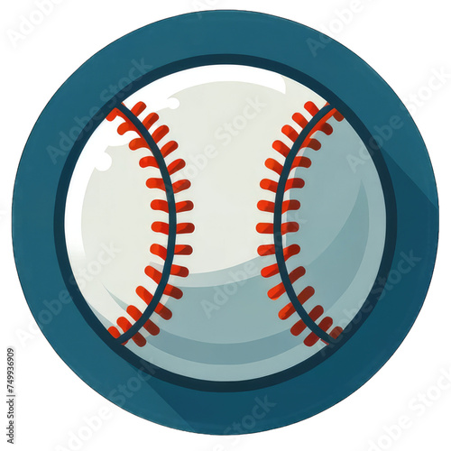 Spring sports equipment, baseball ball, vector style, transparent background photo