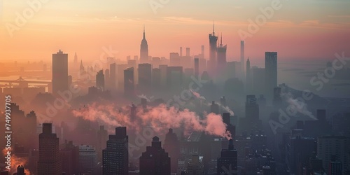 朝焼けのニューヨークの街並み01