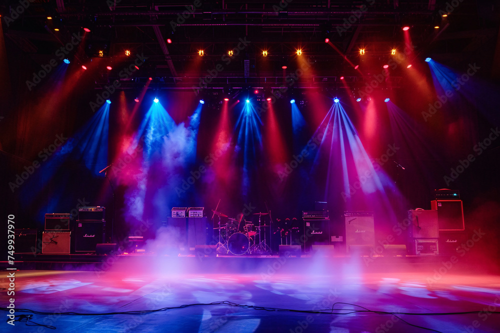 Lighting effects for large indoor stages, stage lighting beams