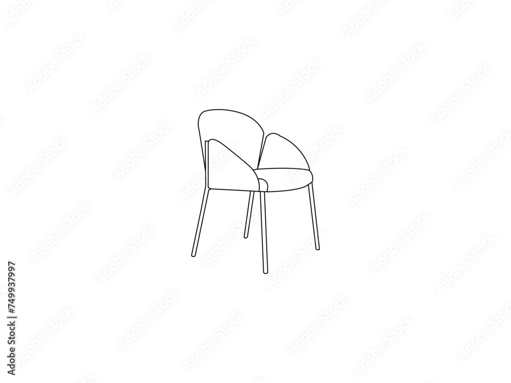 Modern office chair isolated on white background in different positions line graphic icon. Modern office chair isolated on white background in different positions line graphic icon.