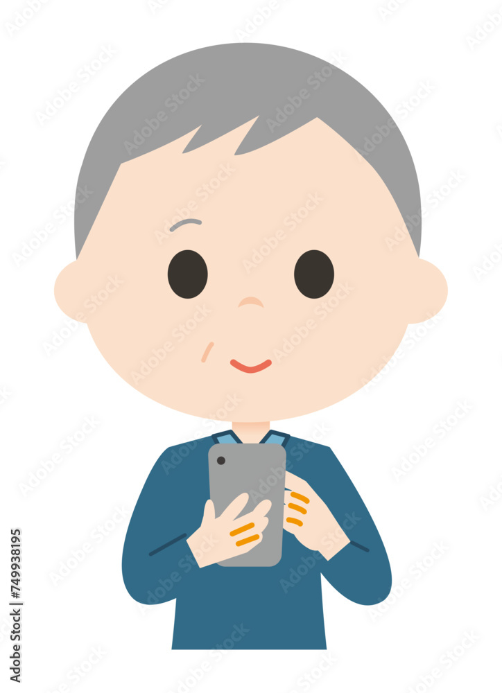 It is Elderly people operating smartphones Illustration. It is Elderly people operating smartphones Illustration.