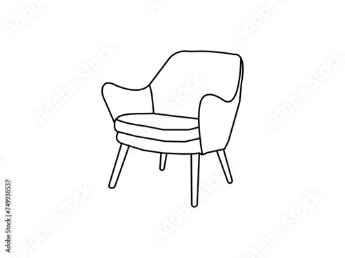 Modern office chair isolated on white background in different positions line graphic icon.