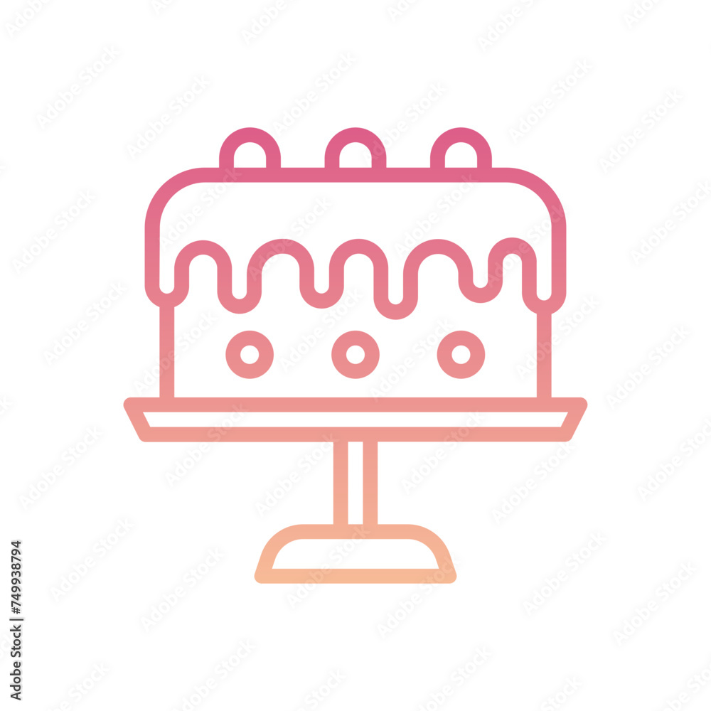 Birthday Cake Gradient Linear Style