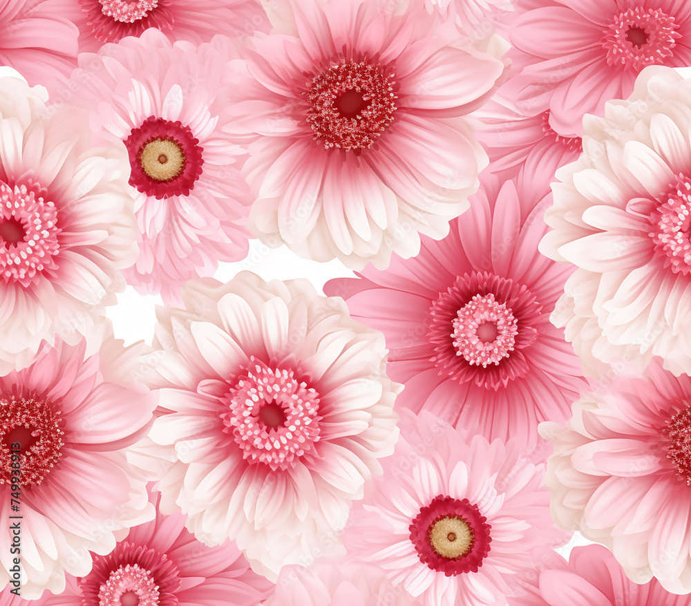 A vibrant tapestry of colorful flowers in a seamless pattern A vibrant tapestry of colorful flowers in a seamless pattern