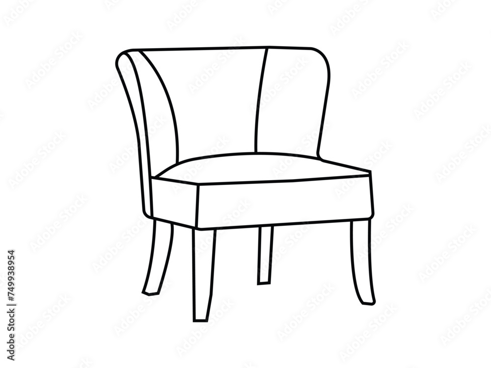 Modern office chair isolated on white background in different positions line graphic icon. Modern office chair isolated on white background in different positions line graphic icon.