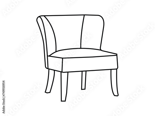 Modern office chair isolated on white background in different positions line graphic icon.