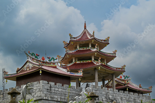 500 statue chinese-buddhist temple in batam Indonesia