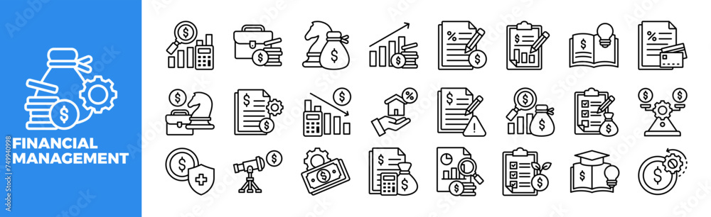 Financial Management Icon Set Financial Management Icon Set