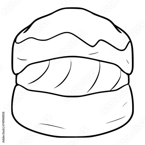 cream puff illustration hand drawn outline isolated vector