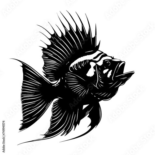 Angler Fish Black Vector
