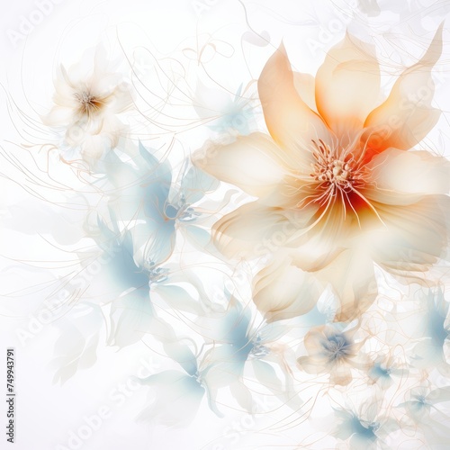 Delicate abstract floral background Flowers backdrop on white background Job ID: 1974d5de-1d5a-4ca9-b0ff-90ac66d571ff