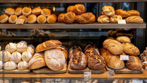 A bakery that showcases a variety of breads.