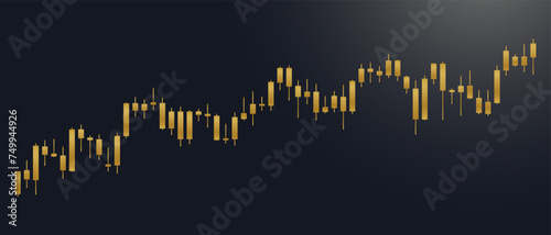 luxury modern bullish forex candlestick pattern in black background