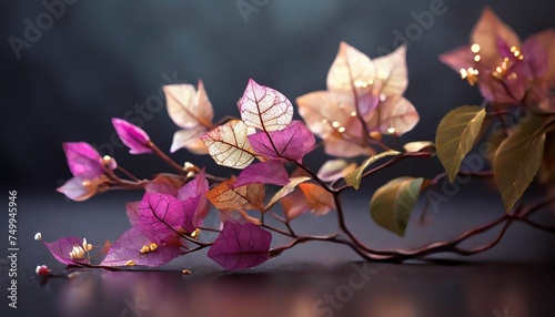 3d rendering of bougainvillea creeping isolated