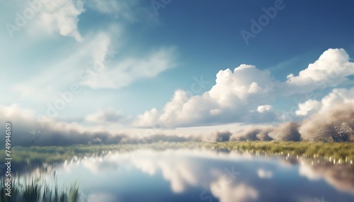 beautiful blue sky with white cloud natural background in springtime