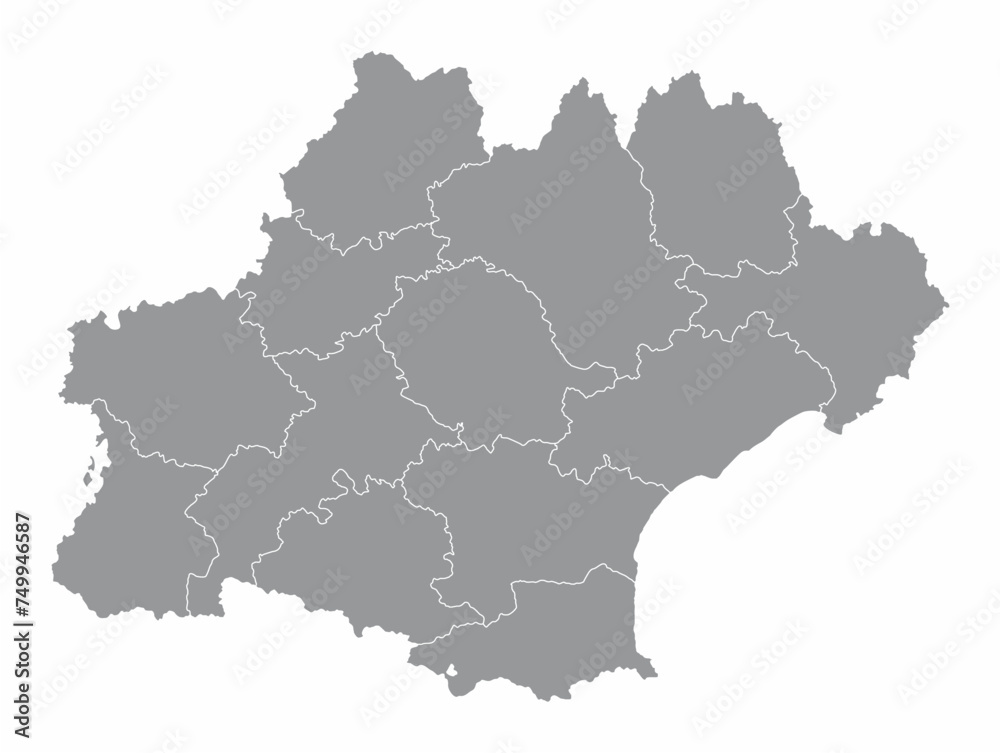 Occitanie administrative map