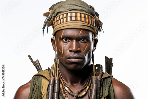 Standing tall in his safari uniform, a Male zookeeper's portrait is isolated against a solid background, embodying his commitment to caring for animals.