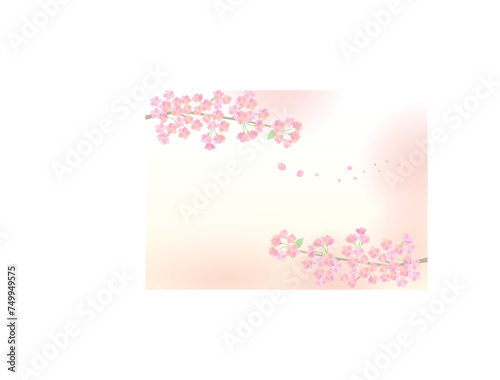 淡い桜の背景イラスト