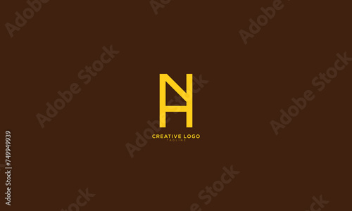 NH HN Abstract initial monogram letter alphabet logo design 