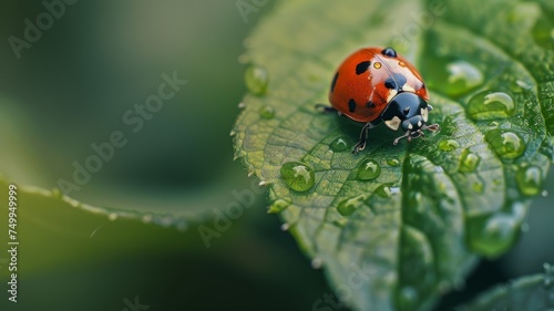 ladybug on green leaf © wpw