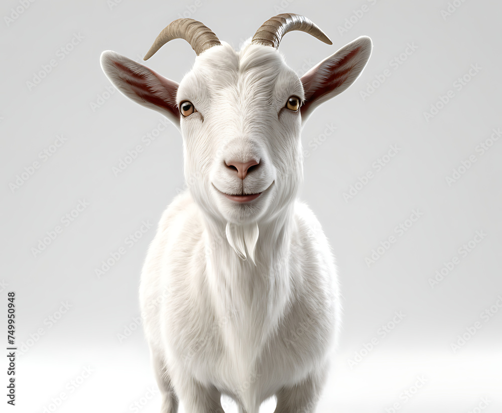 a 3d render of a cute goat against a white background a 3d render of a cute goat against a white background