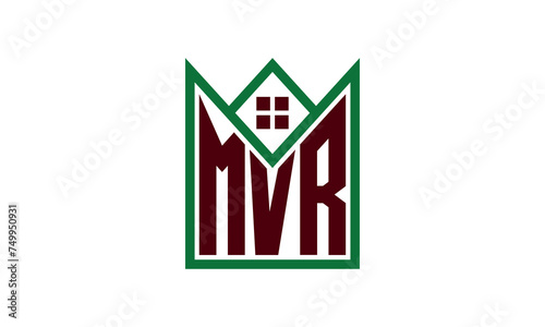 MVR initial letter real estate builders logo design vector. construction, housing, home marker, property, building, apartment, flat, compartment, business, corporate, house rent, rental, commercial photo